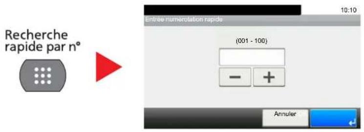 OLIVETTI dColor MF3023 - Utilisation de la touche de [Recherche rapide par n^g] ( - 1
