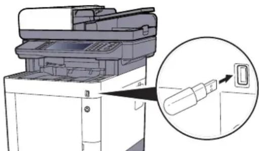 OLIVETTI dColor MF3023 - Brancher la mémoire USB. - 1