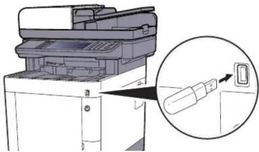 OLIVETTI dColor MF3023 - Brancher la mémoire USB. - 1