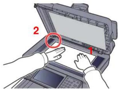 OLIVETTI dColor MF3023 - Mise en place des originaux sur la glace d'exposition - 1