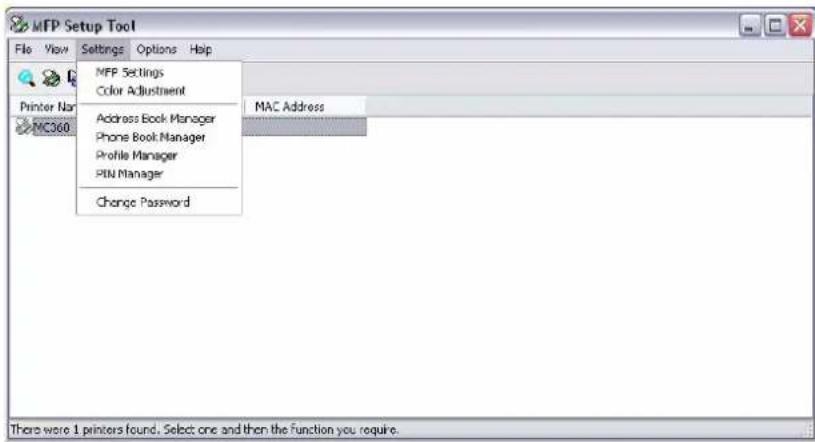 OLIVETTI dColor MF1600 plus - ... Depuis l'utililaire SETUP TOOL (OUTIL de configuration) - 1