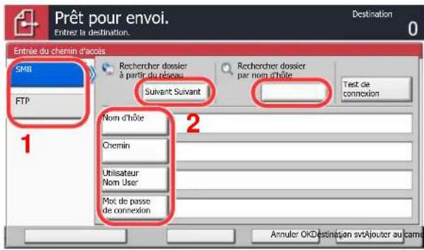 OLIVETTI dCopia 4500MF plus - Entre les informations de la destination. - 1