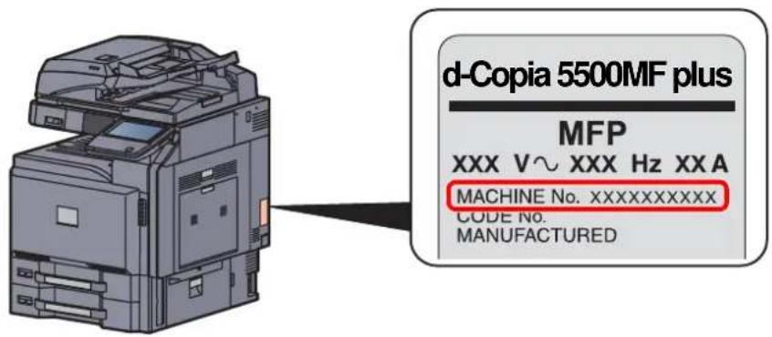 OLIVETTI dCopia 4500MF plus - Vérification du numéro de série de l'équipement - 1