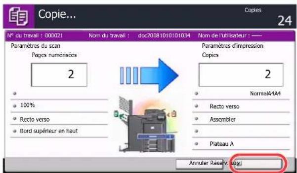 OLIVETTI dCopia 4500MF plus - Appuyer sur [Reserv. suiv.]. - 1