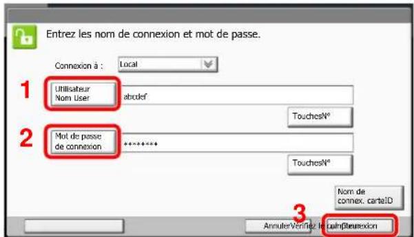 OLIVETTI dCopia 4500MF plus - Saisir le nom d'utilisateur et le mot de passer pour la connexion. - 1
