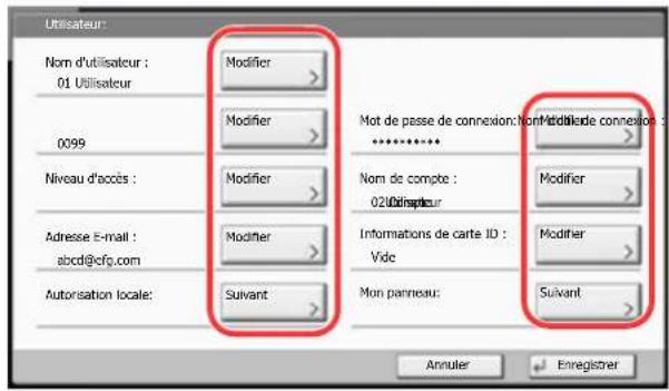 OLIVETTI dCopia 4500MF plus - Modification des propriétés utiliser - 1