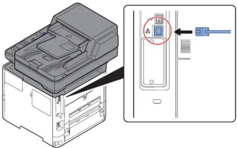 OLIVETTI dCopia 4514MF - Raccorder le câble à la machine. - 1