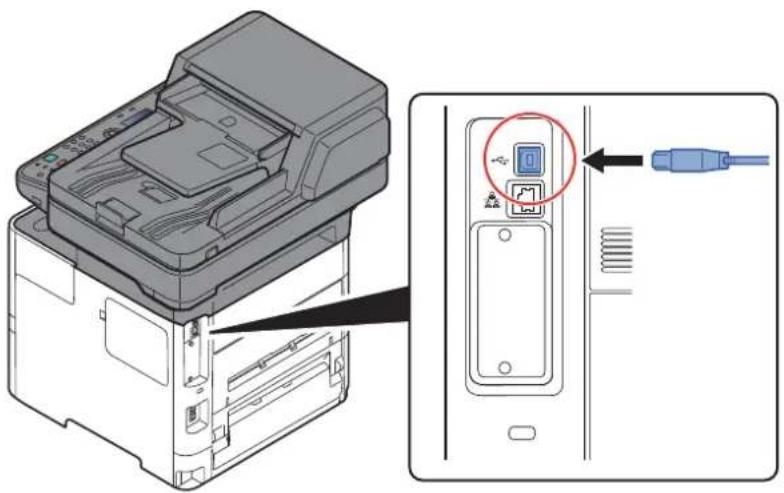 OLIVETTI dCopia 4514MF - Raccorder le câble à la machine. - 1