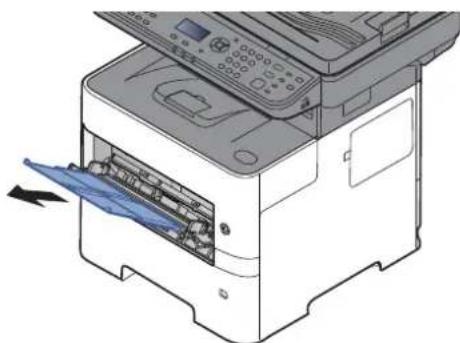 OLIVETTI dCopia 4514MF - Sortir la section du plateau de support du bac MF. - 1