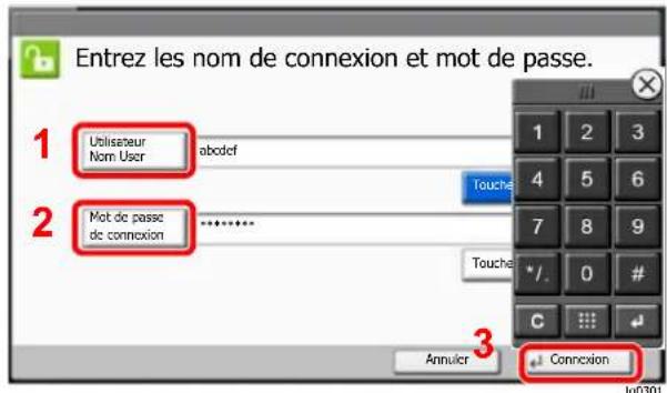 OLIVETTI dCopia 8001MF - Saisir le nom d'utilisateur et le mot de passe pour la connexion. - 1