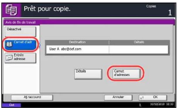 OLIVETTI dCopia 6500MF plus - Exemple d'avis de fin du travail - 2