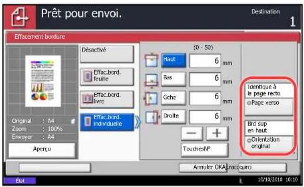 OLIVETTI dCopia 6500MF plus - Effacement bordure pour la page verso - 2
