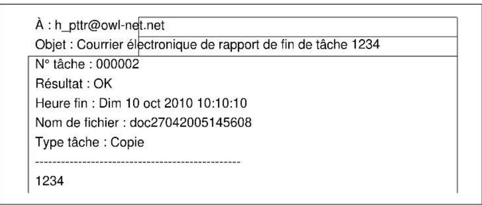 OLIVETTI dCopia 6500MF plus - Exemple d'avis de fin du travail - 1