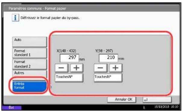 OLIVETTI dCopia 6500MF plus - Spécification du format de papier et du type de support pour les magasins - 6