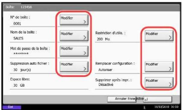 OLIVETTI dCopia 6500MF plus - Visualisation/modification du contenu d'une boîte - 2