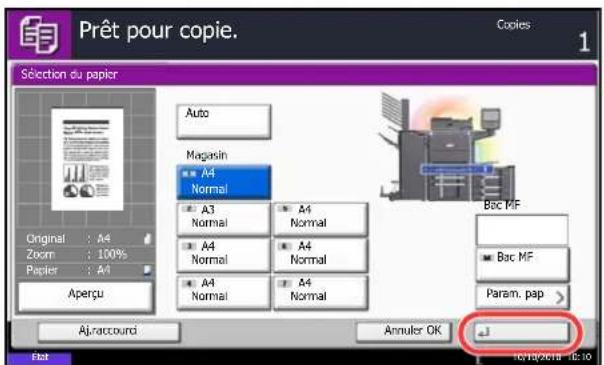 OLIVETTI dCopia 6500MF plus - Utilisation de la touche Entrée (1)← - 1