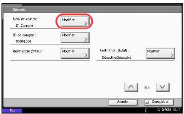 OLIVETTI dCopia 6500MF plus - Ajout d'un compte (liste de gestion) - 1
