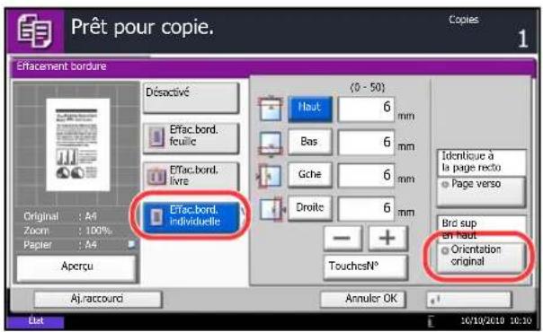 OLIVETTI dCopia 6500MF plus - Effacement bordure pour la page verso - 2