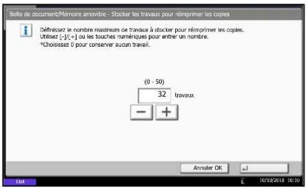 OLIVETTI dCopia 6500MF plus - Nombre maximal de travaux de répétition de copie conservés - 1