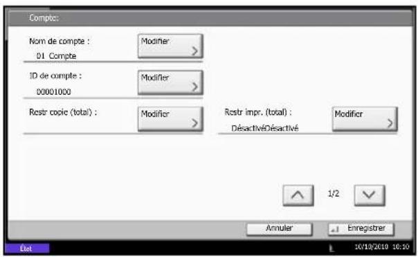 OLIVETTI dCopia 6500MF plus - Gestion des comptes - 2