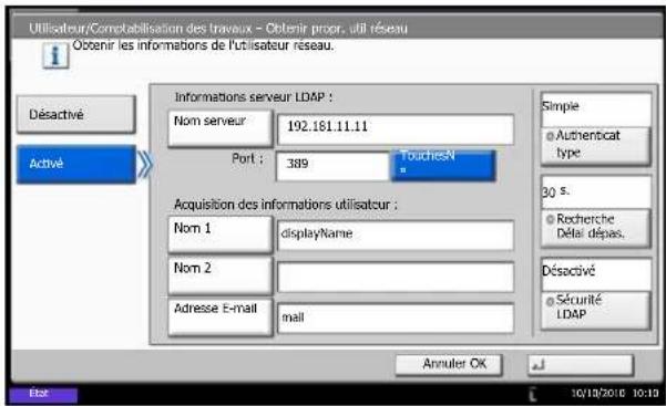 OLIVETTI dCopia 6500MF plus - Obtenir les propriétés d'utilisateur réseau - 1