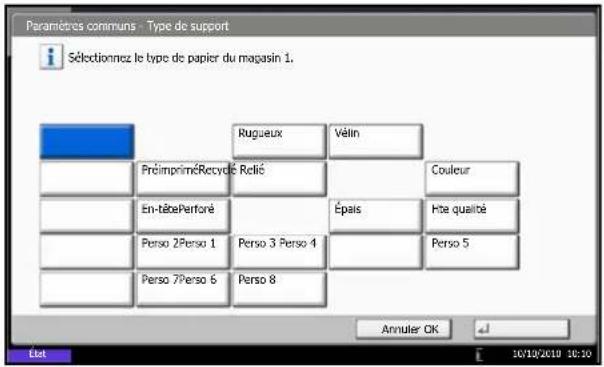OLIVETTI dCopia 6500MF plus - Spécification du format de papier et du type de support pour les magasins - 3
