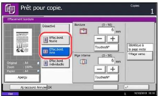 OLIVETTI dCopia 6500MF plus - Effacement bordure pour la page verso - 1