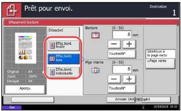 OLIVETTI dCopia 6500MF plus - Effacement bordure pour la page verso - 1