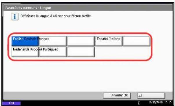 OLIVETTI dCopia 6500MF plus - Sélection de la langue d'affichage [Langue] - 1