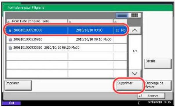 OLIVETTI dCopia 6500MF plus - Suppression d'un filigrane enregistré - 1
