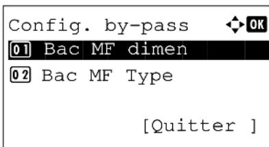 OLIVETTI dColor MF2604en - Sélection du format de papier et du type de support pour le bac MF - 4
