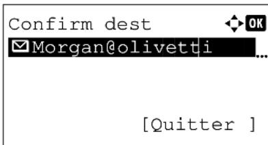 OLIVETTI dColor MF2604en - Confirmation de la destination actuelle - 2
