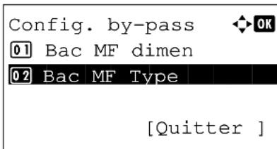 OLIVETTI dColor MF2604en - Sélection du format de papier et du type de support pour le bac MF - 7