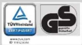 TÜV Rheinland ZERTIPIZIERT GS gsprüfte Sicherheit 111123556