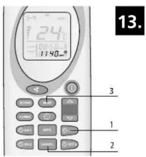 QLIMA Fiorina 902 SLINE - RIPETIZIONE QUOTIDIANA4334e6ce4f8bc6a28aed59.jpg)

Knapp 1: Minskar temperaturen for användaren. Knapp 1 kan även användas für att visa temperaturläget och ändra det.

Knapp 2: Ökar temperaturen für användaren. Knapp 2 kan även användas für att visa temperaturläget och änderdet.

Knapp 3: Används für att slå på och stänga av kaminen.

Mottagare 4: Fjarrkontrollsmottagare.

Lampa 5: Indikerar ett Alarm C-fel (C star for temperatur). Se avsnitt 8.2 "Fellista" for mer information.

Lampa 6: Indikerar ett Alarm F-fel (F star for gaser). Se avsnitt 8.2 "Fellista" for mer information.

Lampa 7: Kaminen ar utrustad med en timer for pa och avstangning. När denna LED-lampa ar tand ar timerfunktionen aktiverad.

Lampa 8: Indikerar att temperaturen ar nadd. Testen ECO och den installda temperaturen visas pa skärmen.

Lampa 9: Indikerar att snackvaxeln till pelletsmataren ar aktiverad.

Lampa 10: Indikerar att sakringen ar aktiverad.

Skärm 11: Visar rumstemperaturen och hur mycket värme som pumpas ut. Vid felkommen felkoden att visas på skärmen.

Lampa 12: Indikerar pá-av. - 1