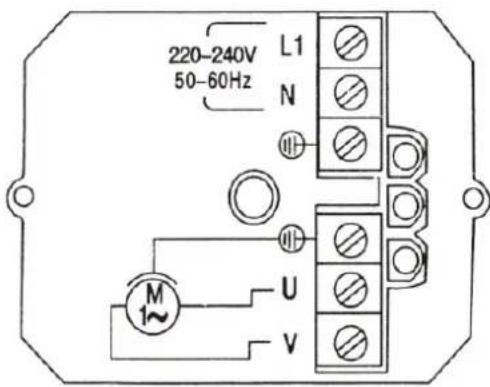 TROTEC TDP DSP - Scheme electrique dans le cas d'un raccordement monophasé sans fiche secteur - 1