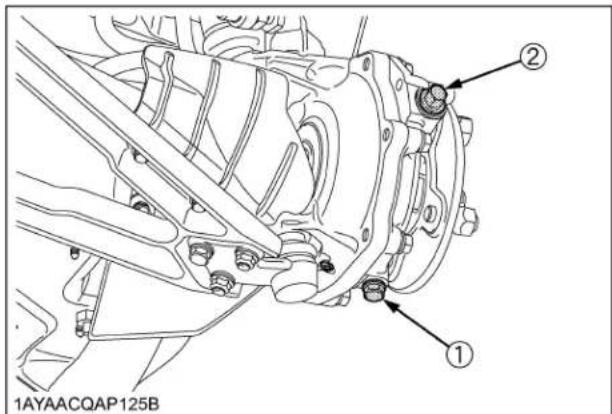 KUBOTA RTVX1100C - Changement de l'huile du carter de la fusée avant - 2