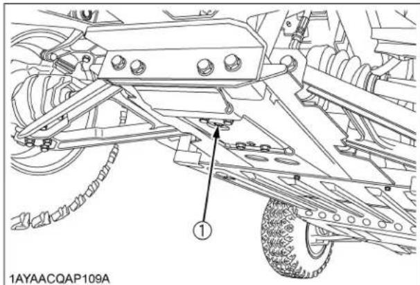 KUBOTA RTVX900 - Changement d'huile du carter de différentiel avant - 1
