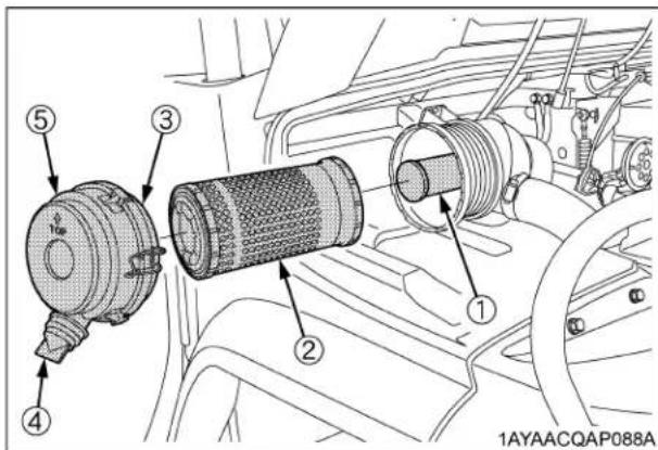 KUBOTA RTVX900 - Nettoyage, élément primaire du filtre à air - 1
