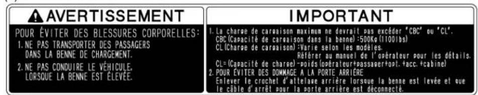 KUBOTA RTVX900 - Étiquettes de DANGER, d'avertissement et d'attention - 1