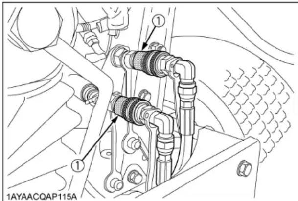 KUBOTA RTVX1140 - UTILISATION D'UN ÉQUIPEMENT ACTIONNÉ PAR LA SORTIE HYDRAULIQUE (SI ÉQUIPÉ) - 1