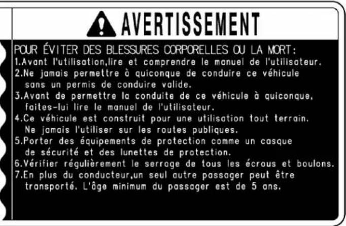 KUBOTA RTV520 - ÉTIQUETTES DE SECURITE - 2