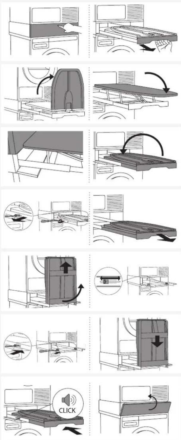 ASKO HDB1153W - 調整和固定熨燙板(首次使用之前) - 1