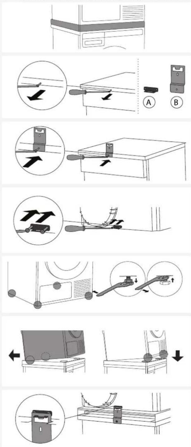 ASKO HSS1053W - INSTALLAZIONE DELL'ACCESSORIO TRA LA LAVATRICE E L'ASCIUGATRICE (HIDDEN HELPER) - 2