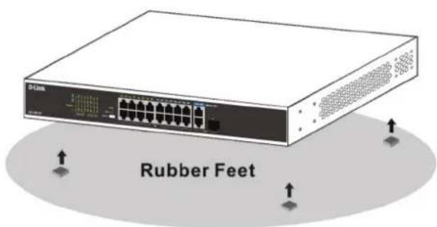 D-LINK DSS100E - Aufstellen des Switch auf ebenem Untergrund - 1