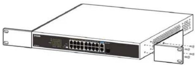 D-LINK DSS100E - Montage du commutateur sur un bâti - 1