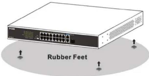 D-LINK DSS100E - Using the Switch on a Flat Surface - 1