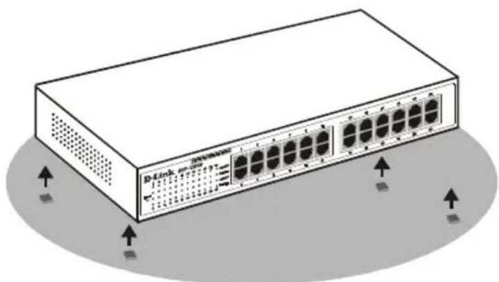 D-LINK DES1024D - YctaHObKa Ha NOBepXHOCTb CToJa - 1