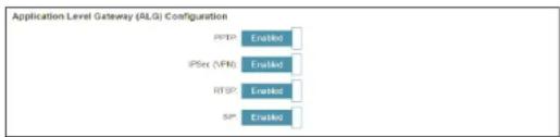 D-LINK DIR878 - Paramètres avancés - configuration de la passerelle de niveau application (ALG) - 1