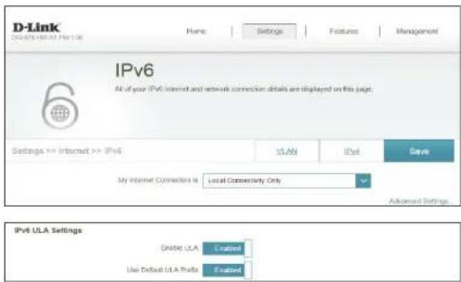 D-LINK DIR878 - Paramètres ULA IPV6 actuels - 1